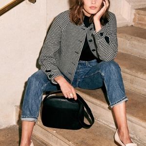 NWT Sezane Jacket Size 36 - Ecru, Noir